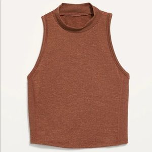 NWT Sleeveless Mockneck Crop Top (Color: Copper Moon)